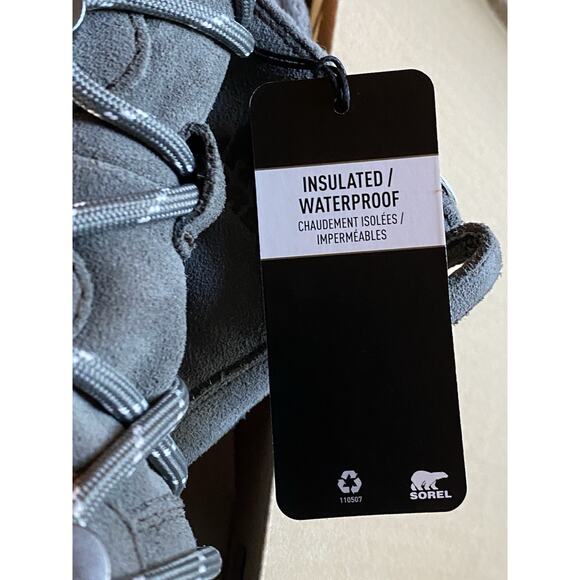 Sorel Explorer III Joan Womens 8 Quarry Chalk Waterproof Insulated WP Boots - Picture 7 of 12